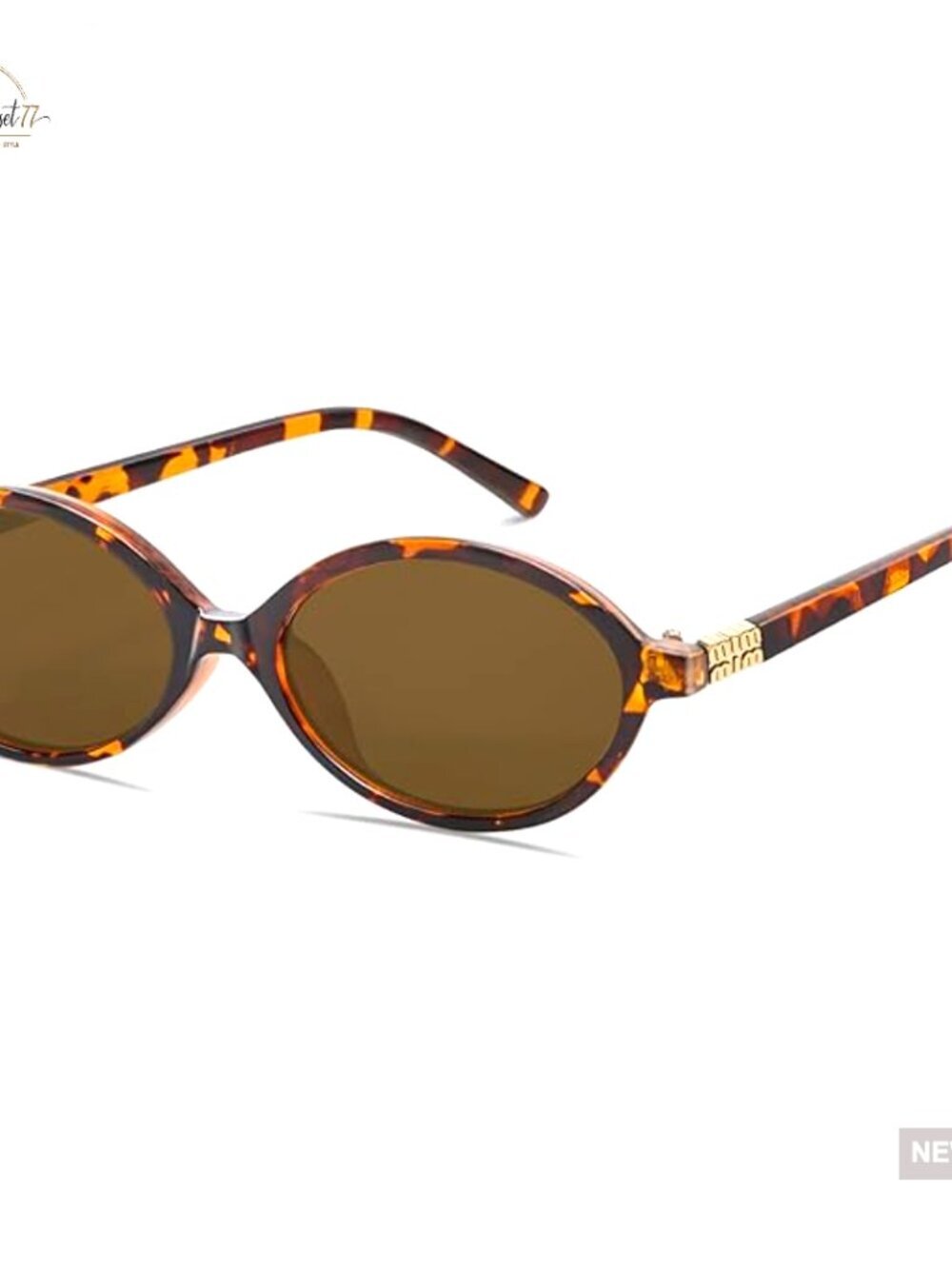 Retro Oval Sunglasses Small Narrow Frame 90s Trendy UV Protection